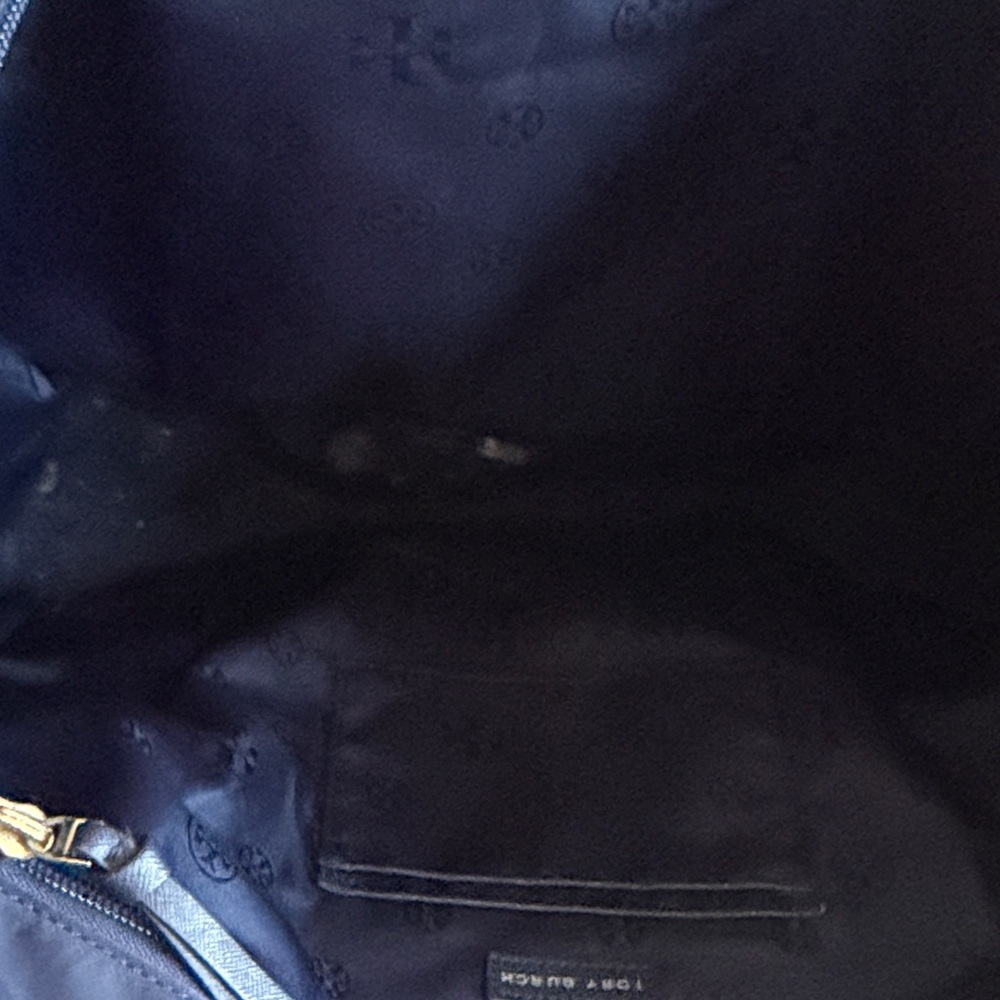 Tory Burch Dark Blue ELLA Tote with Logo - Picture 10 of 13